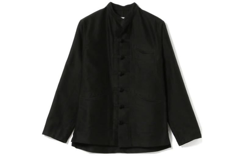 Beams Black Wool-Cotton Button-Up Jacket 24-16-1544-608