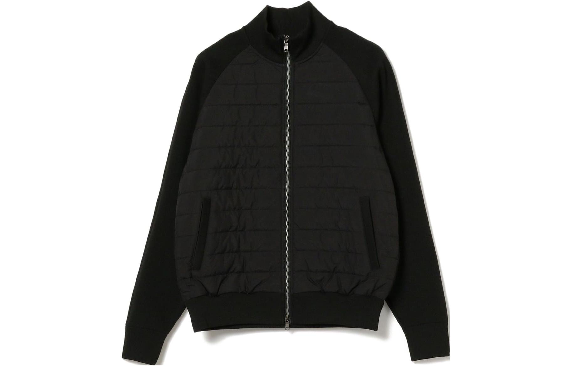 Beams Black Zip-Up Stand Collar Jacket with Long Sleeves. 9118003328619