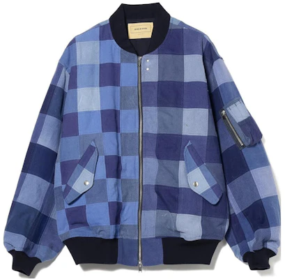 Beams 蓝色格纹棒球领夹克 23-18-0102-035 Buy Beams 蓝色格纹棒球领夹克 23-18-0102-035
