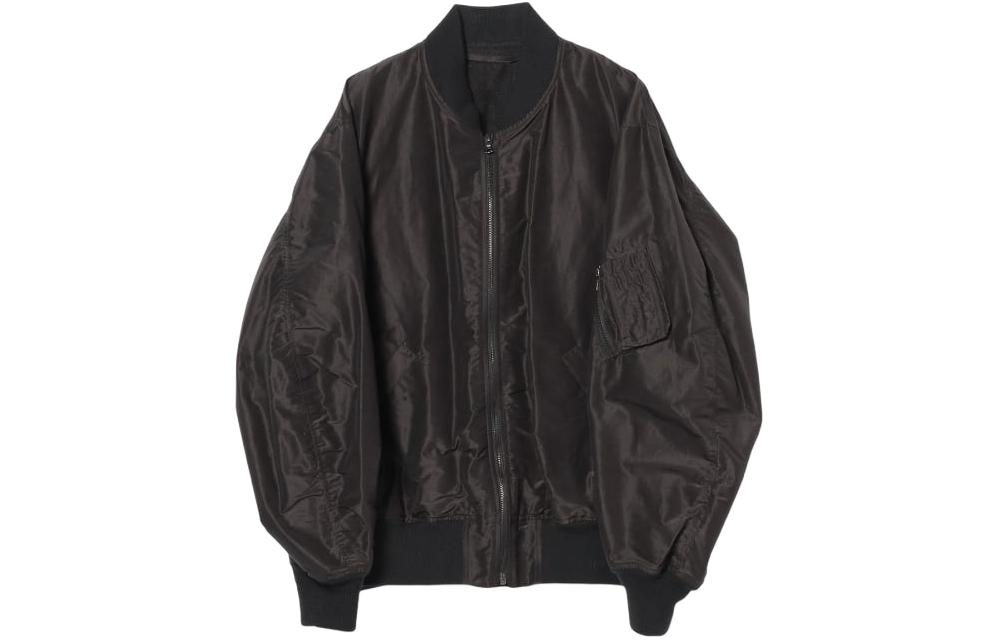 Beams Brown Loose Fit Zip-Up Baseball Collar Jacket 11-18-1766-821