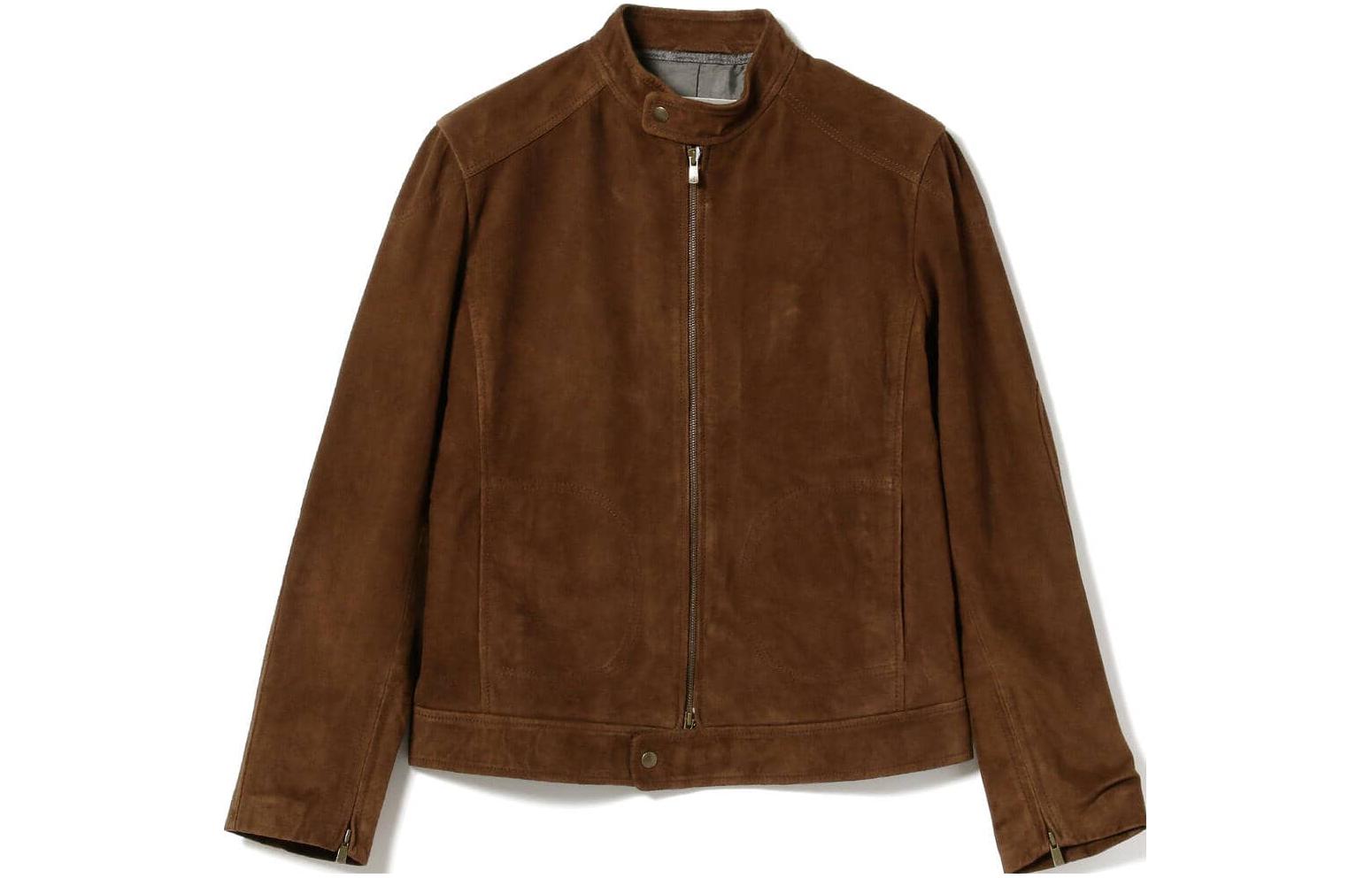 Beams Brown Solid Color Slim Fit Stand Collar Jacket 23180028330