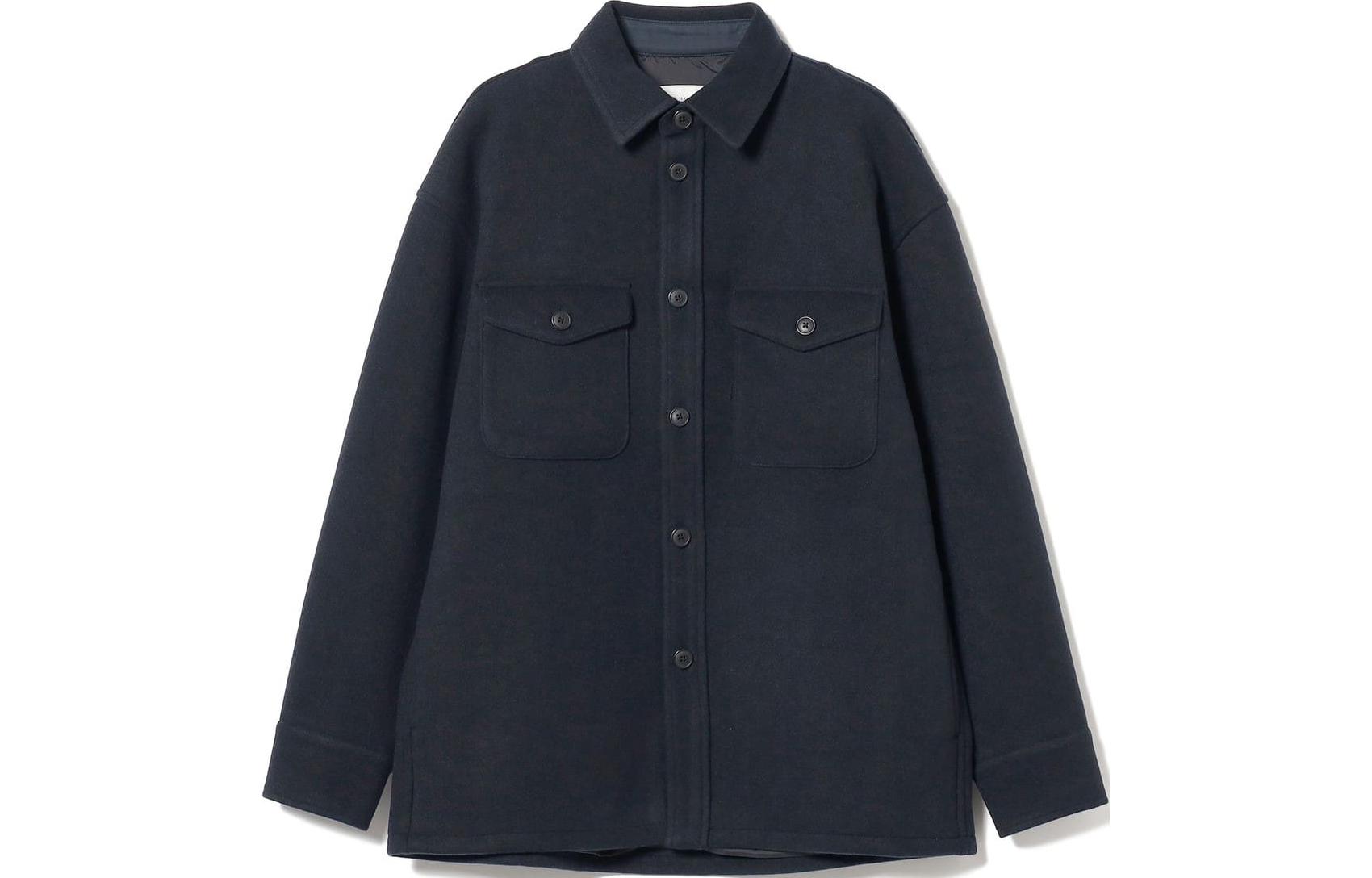 Beams by B:MING Navy Blue Loose-Fit Button-Up Collar Jacket. 9218036814779
