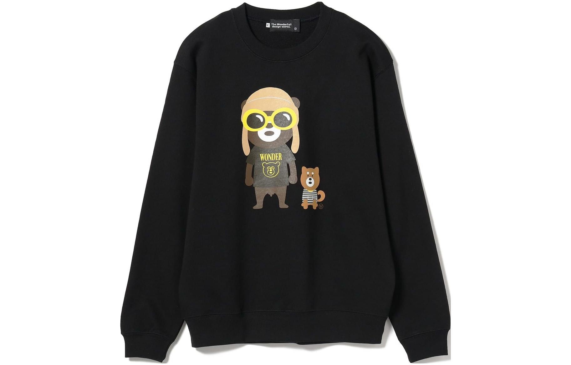 Beams Cartoon Graphic Crewneck Pullover Long Sleeve Sweatshirt - 75-13-0522-057
