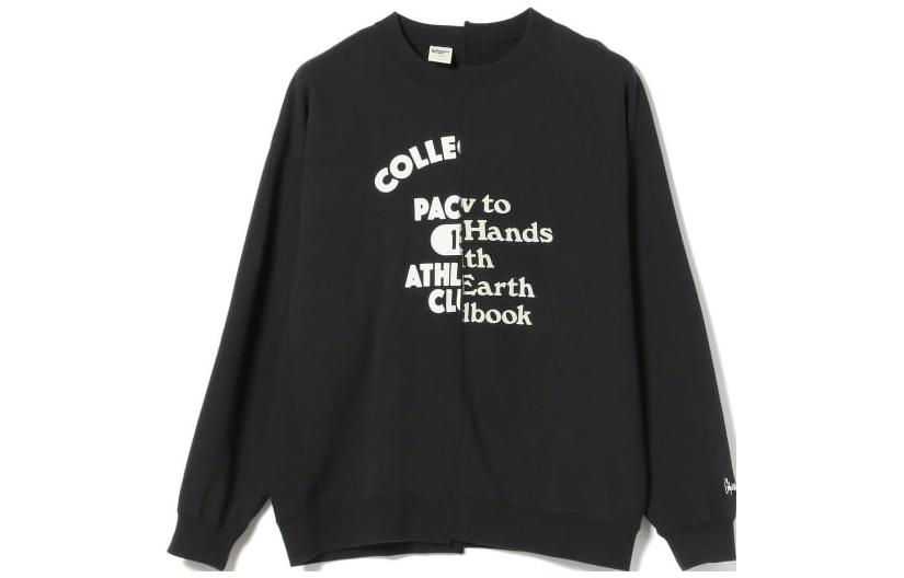 Beams Charcoal Letter Graphic Print Crewneck Pullover Sweatshirt 9213030596417