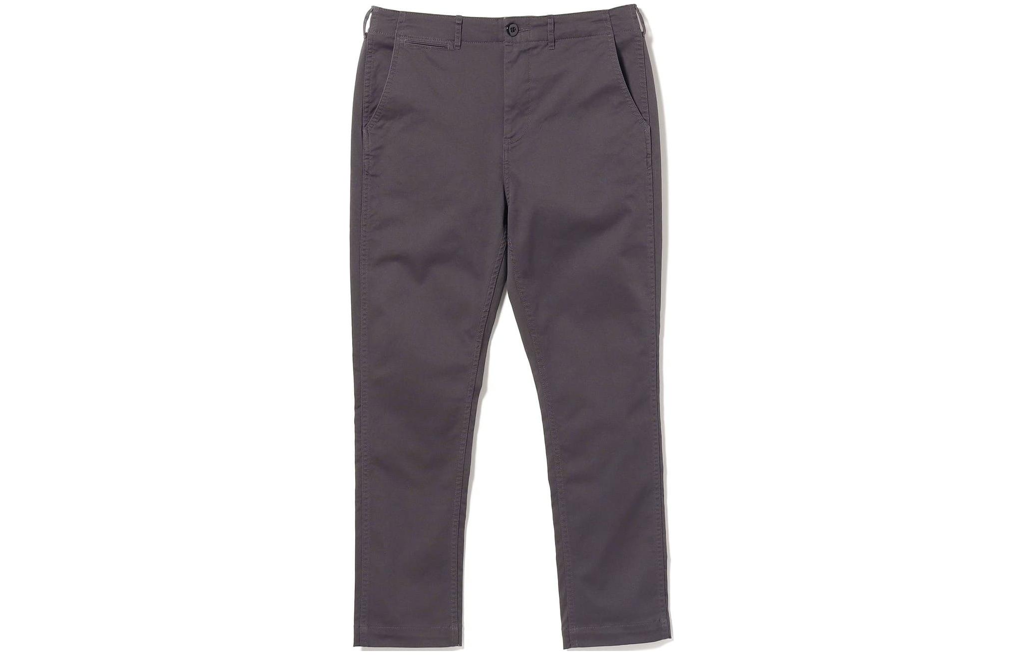 Beams Charcoal Mid-Rise Slim-Fit Zipper Straight Casual Pants 1123117380317
