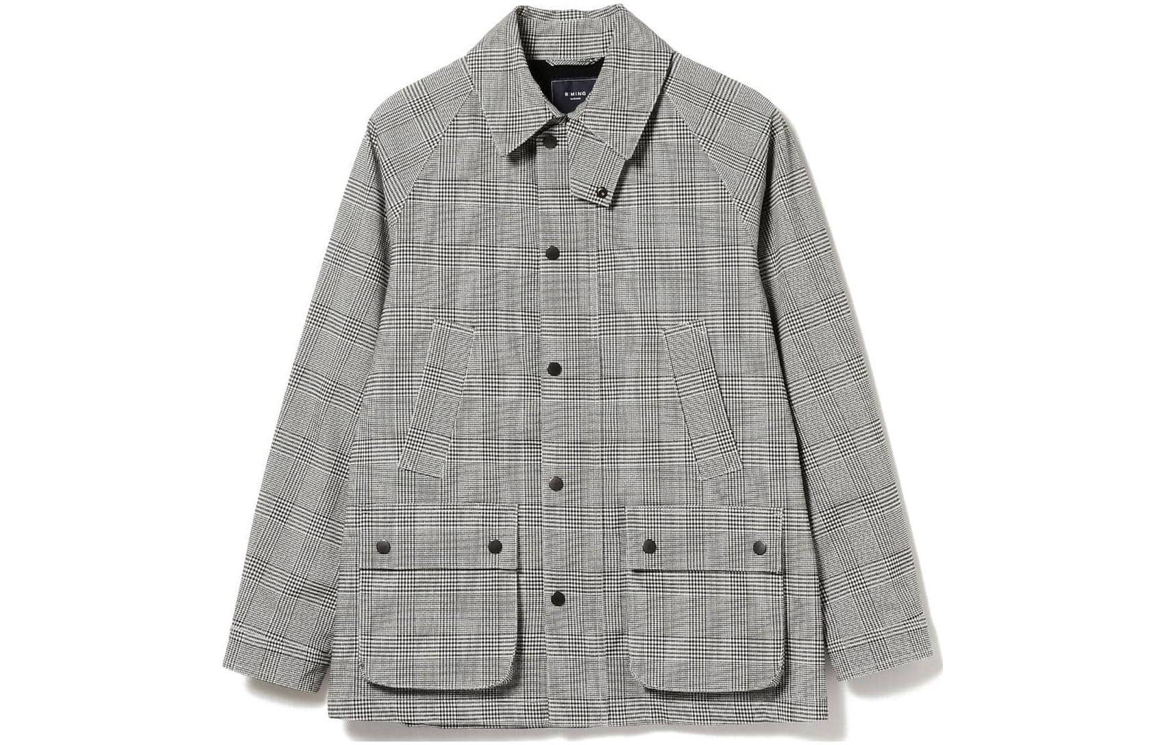 Beams Checkered Button-Up Long-Sleeve Jacket White/Black 9118002627790