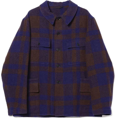 Chaqueta Suelta de Botones a Cuadros Beams Azul Marino Marrón. 36-16-0078-086 Buy Chaqueta Suelta de Botones a Cuadros Beams Azul Marino Marrón. 36-16-0078-086