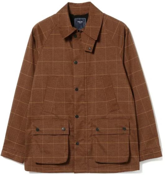 beams-checkered-single-breasted-long-sleeve-jacket-brown-9118002627791