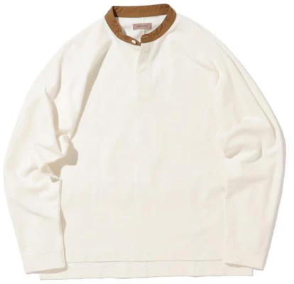 Beams 男裝拼接色單鈕亨利衛衣 白色 5113001414701 Buy Beams 男裝拼接色單鈕亨利衛衣 白色 5113001414701