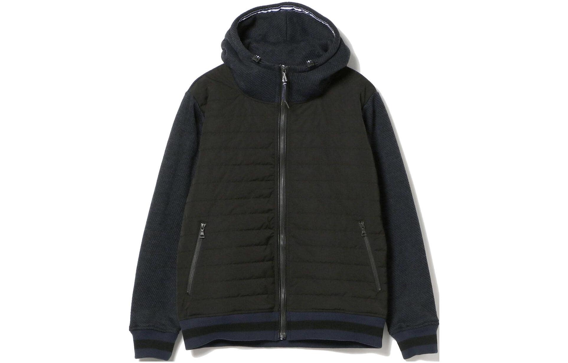 Beams Colorblock Striped Hoodie Jacket Navy Blue (). 4213050141379