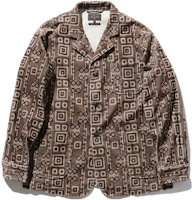 Beams Corduroy Printed Single-Breasted Jacket Brown (). 3816039079126 Beams Corduroy Printed Single-Breasted Jacket Brown (). 3816039079126