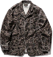 Beams Corduroy Single-Breasted Printed Jacket in Dark Gray. 3816039079129 Beams Corduroy Single-Breasted Printed Jacket in Dark Gray. 3816039079129