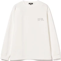 Beams Crewneck Pullover Sweatshirt White Long Sleeve 4214007263901 Beams Crewneck Pullover Sweatshirt White Long Sleeve 4214007263901