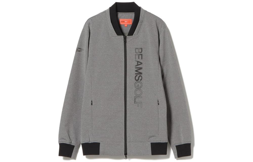 Beams FW22 Logo Print Zip-Up Jacket with Letter Design. 82-18-0005-803