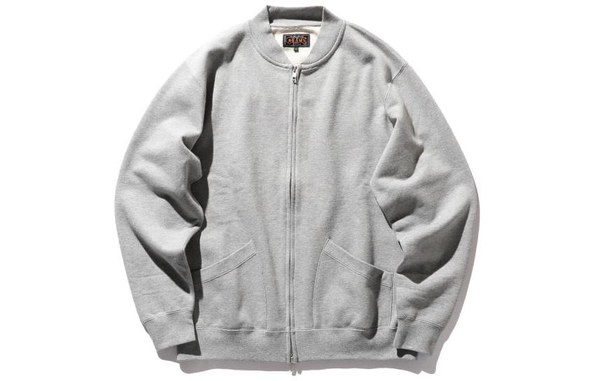 Beams FW22 Plain Zip Cotton Sweatshirt Jacket - Gray 38-13-0028-048