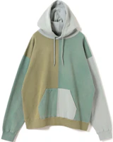 Beams FW24 Olive Colorblock Loose-Fit Hoodie. 11-13-0939-146-67 Beams FW24 Olive Colorblock Loose-Fit Hoodie. 11-13-0939-146-67
