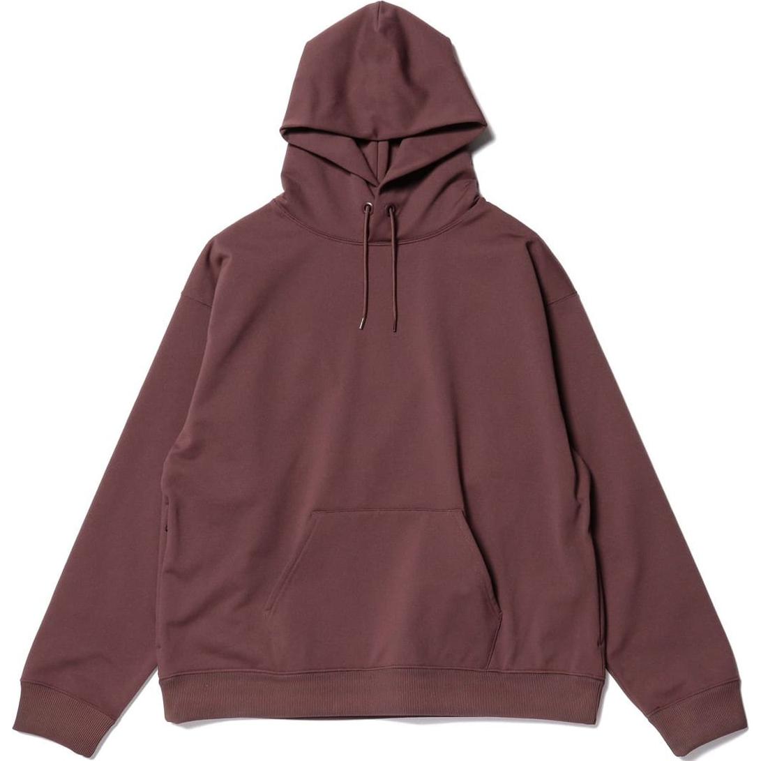 Beams FW24 Solid Color Loose Fit Pullover Hoodie Maroon 11-13-0940-803-39