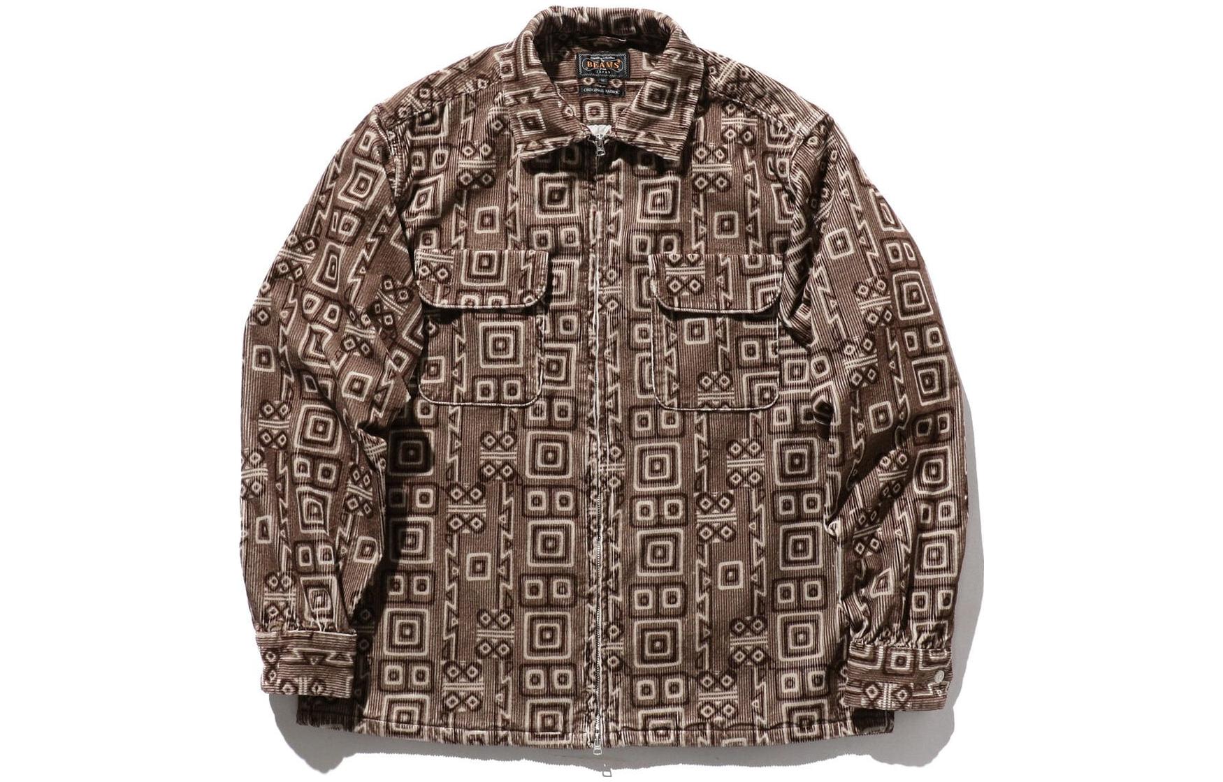 Beams Geometric Pattern Full-Print Zip Jacket 38-18-0285-139