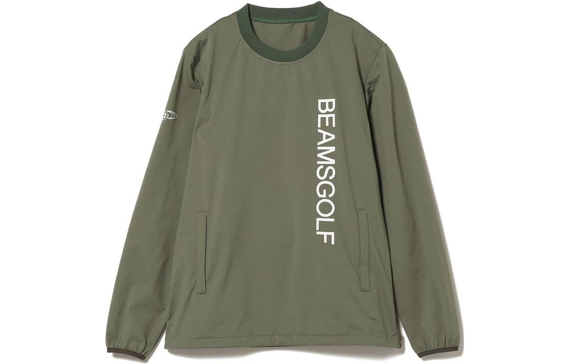 Beams Golf Orange Label Letter Print Crewneck Loose Fit Sweatshirt Men. 82-18-0023-336