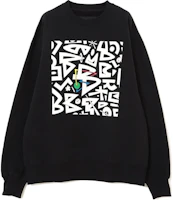 Beams Graffiti Print Crewneck Long Sleeve Sweatshirt Black (). 75130564146-19 Beams Graffiti Print Crewneck Long Sleeve Sweatshirt Black (). 75130564146-19