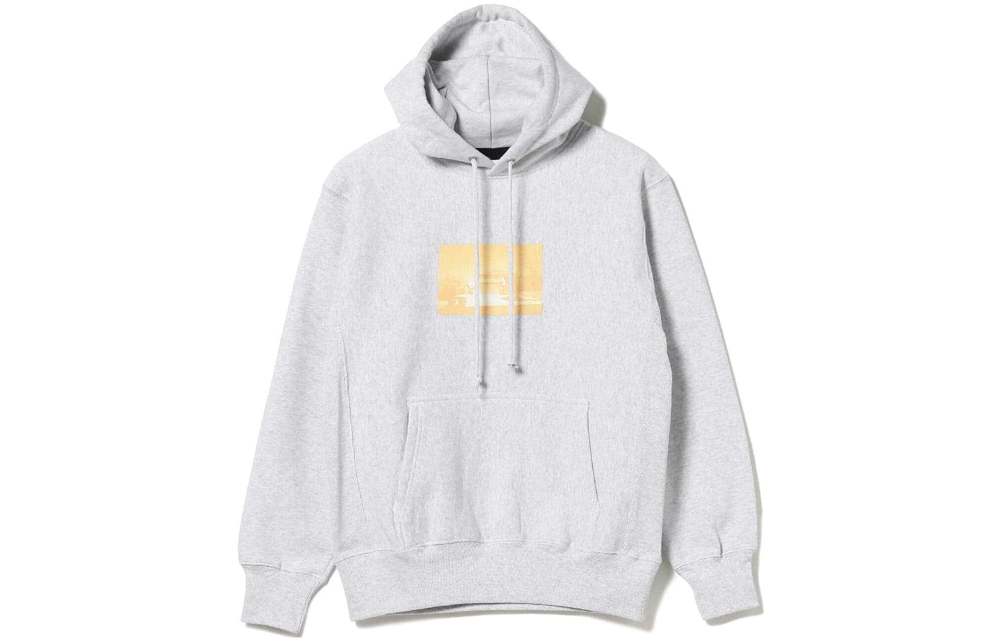 Beams Graphic Print Hoodie Men’s Grey Long Sleeve 7513037204910