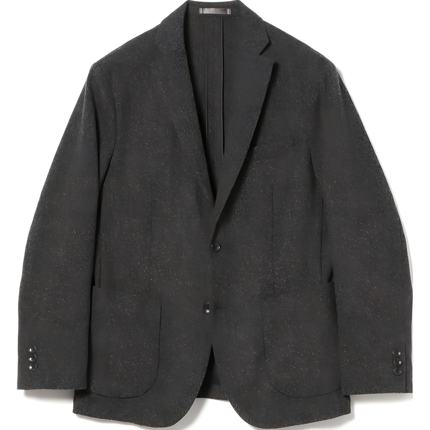 Beams Gray Solid Color Loose Long Sleeve Jacket with Single Button Closure. 91-23-0251-803