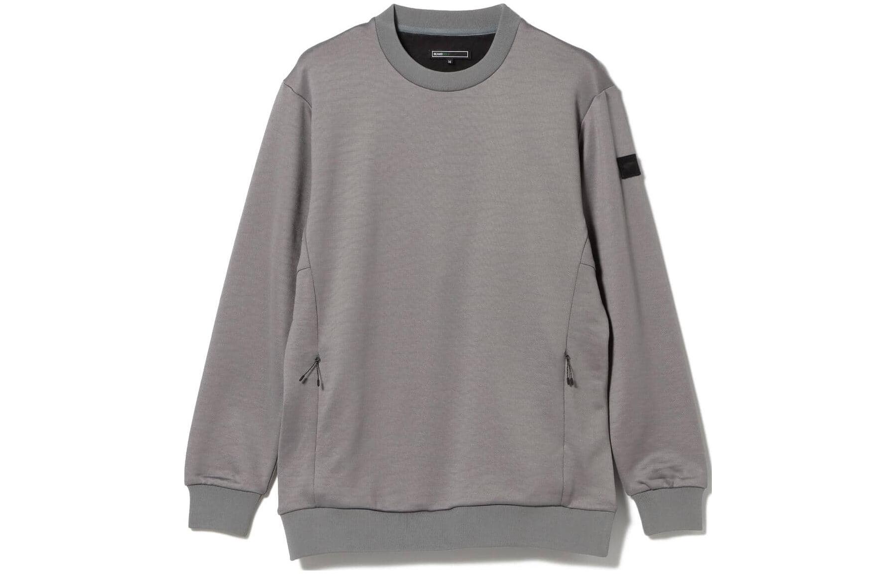 Beams Gray Striped Crewneck Pullover Sweatshirt Long Sleeve. 8413000144415