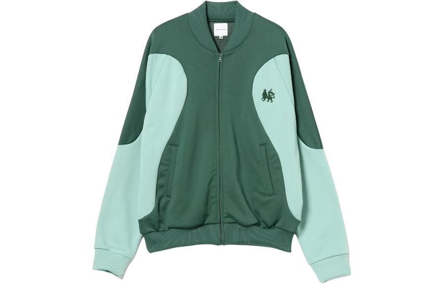 Beams Green Patchwork Slim Fit Baseball Collar Jacket 11-13-0754-524