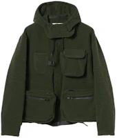 Beams Green Solid Zip-Up Detachable Hood Jacket for Men 36-18-0695-249 Beams Green Solid Zip-Up Detachable Hood Jacket for Men 36-18-0695-249