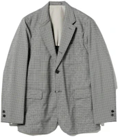 Beams Grey Checkered Single-Breasted Blazer Jacket 3816038480315 Beams Grey Checkered Single-Breasted Blazer Jacket 3816038480315