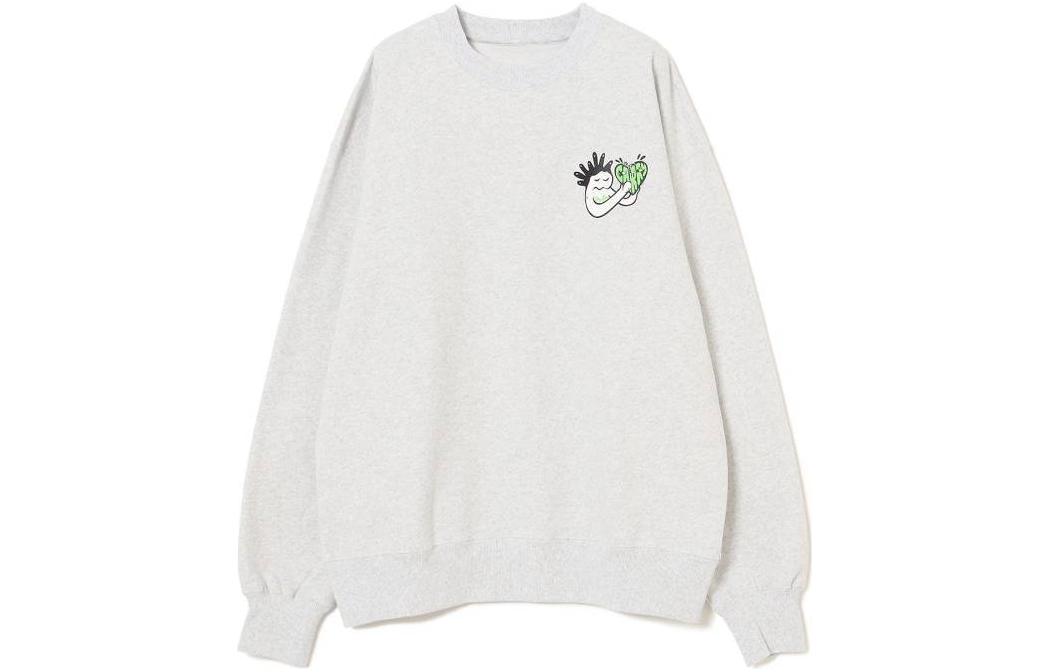 Beams Grey Crewneck Embroidered Graphic Print Sweatshirt 7513056614610