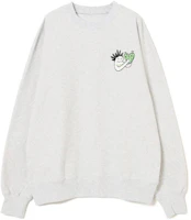 Beams Grey Crewneck Embroidered Graphic Print Sweatshirt 7513056614610 Beams Grey Crewneck Embroidered Graphic Print Sweatshirt 7513056614610