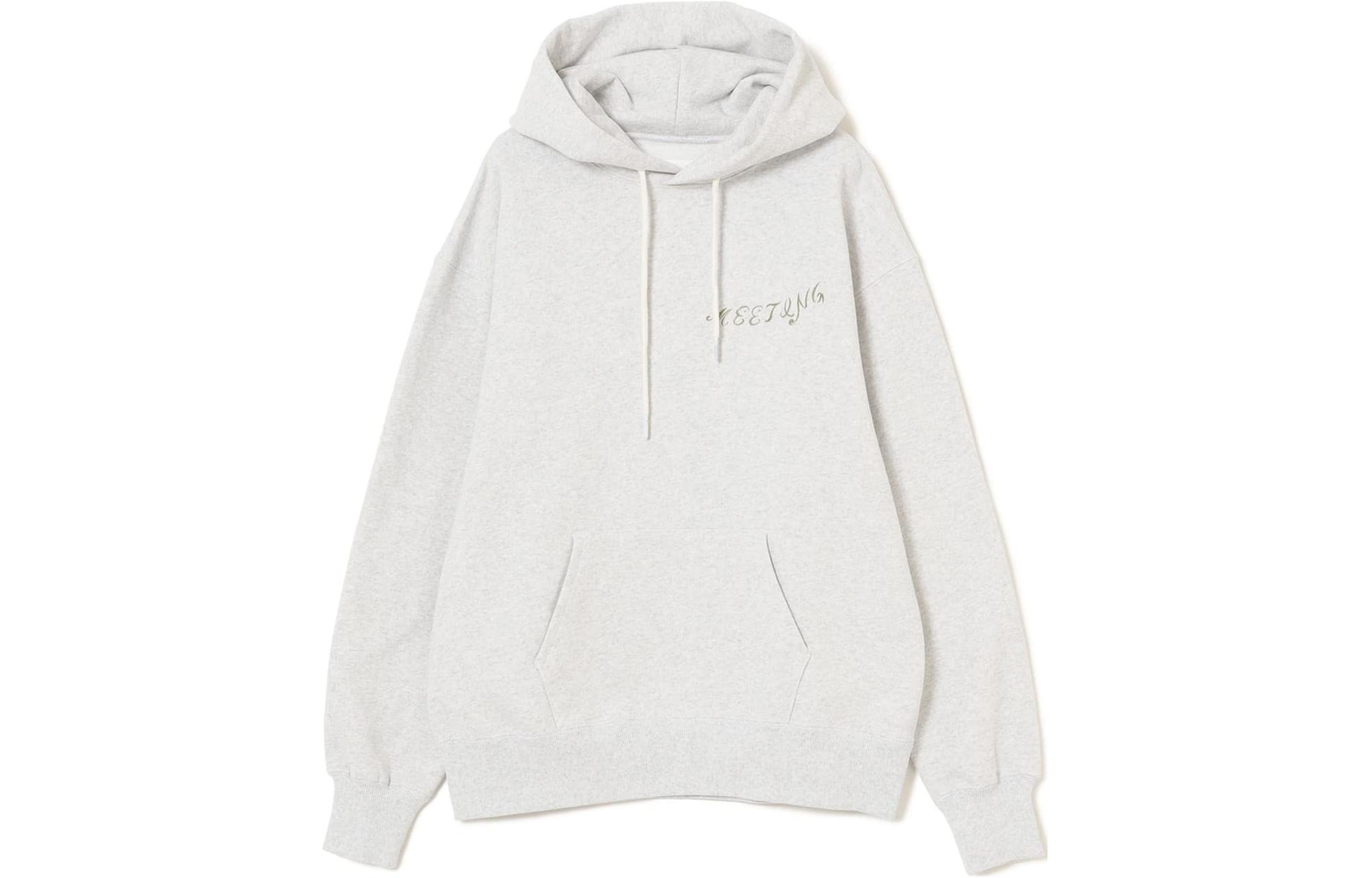 Beams Grey Hoodie with Back Print and Adjustable Drawstring 7513055714610