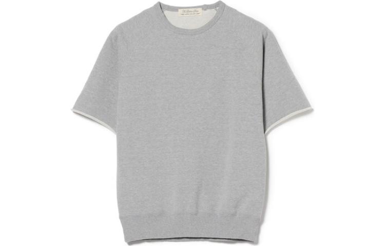 Beams Grey Solid Color Loose Fit Casual Crewneck T-Shirt. 38-03-0004-671