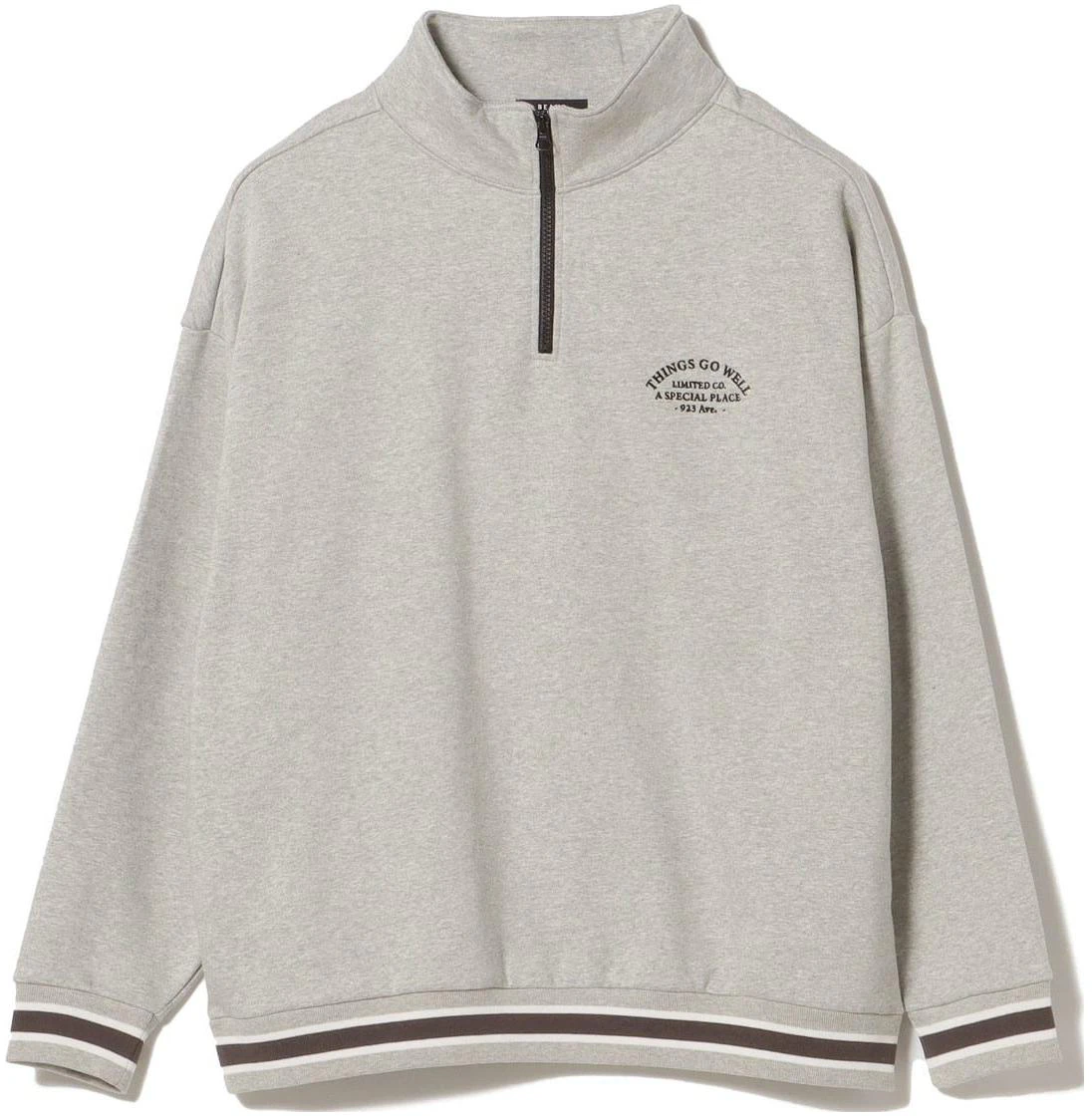 beams-grey-striped-letter-high-neck-zip-up-sweatshirt-4213002080315