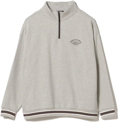 Beams 灰色条纹字母高领拉链卫衣 4213002080315 Buy Beams 灰色条纹字母高领拉链卫衣 4213002080315