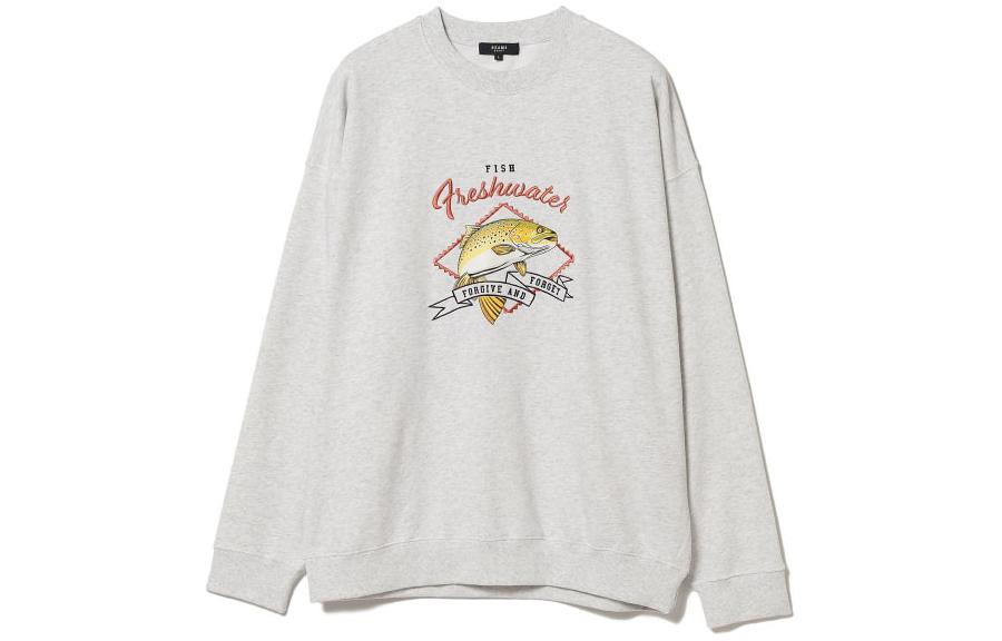 Beams HEART Animal Crewneck Pullover Sweatshirt Light Gray Men’s. 4213007524710