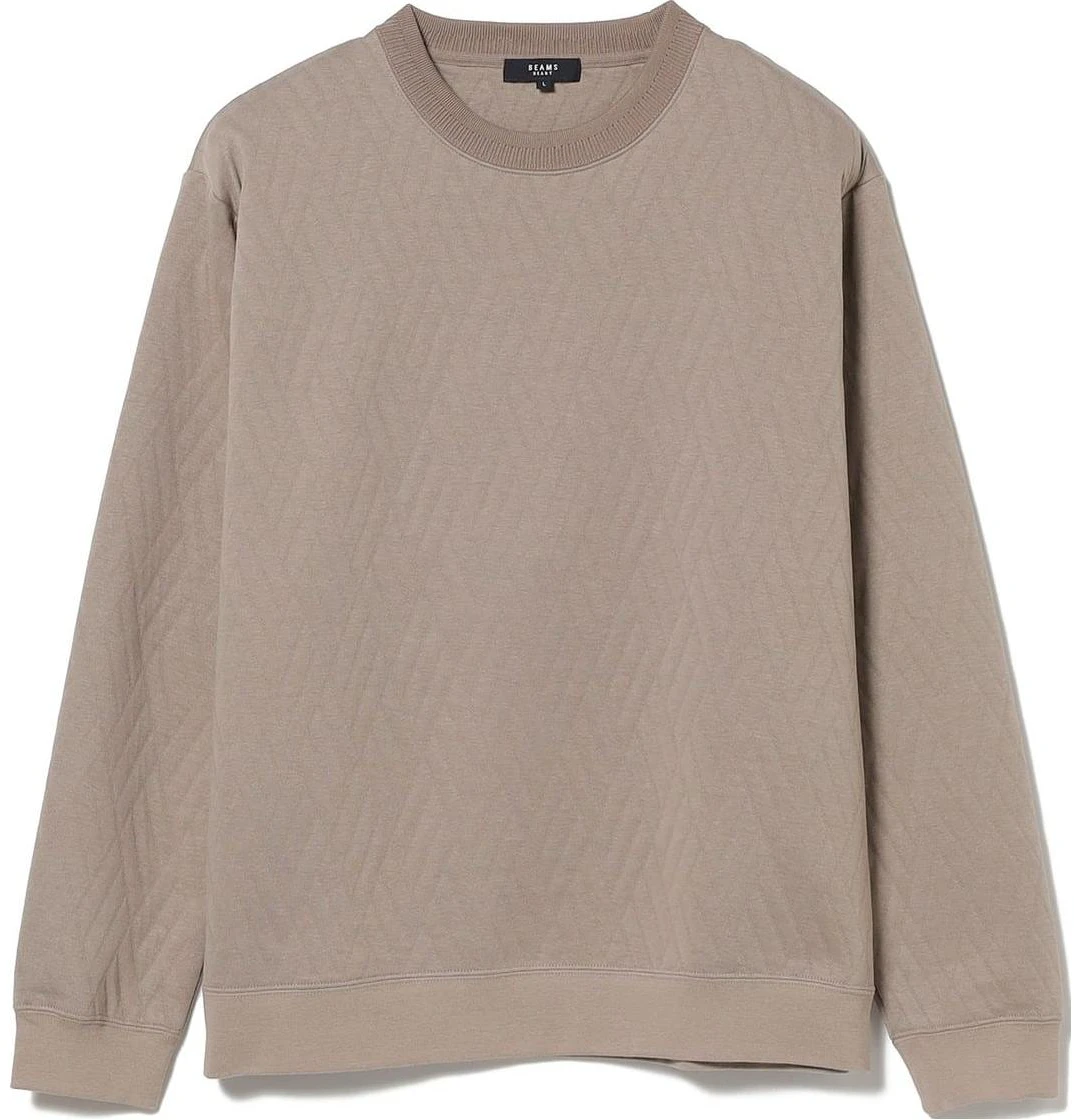 beams-heart-geometric-quilted-crewneck-sweatshirt-beige-4213006063920