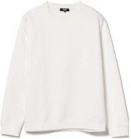 Beams HEART Geometric Quilted Crewneck Sweatshirt White () 4213006063901 Beams HEART Geometric Quilted Crewneck Sweatshirt White () 4213006063901