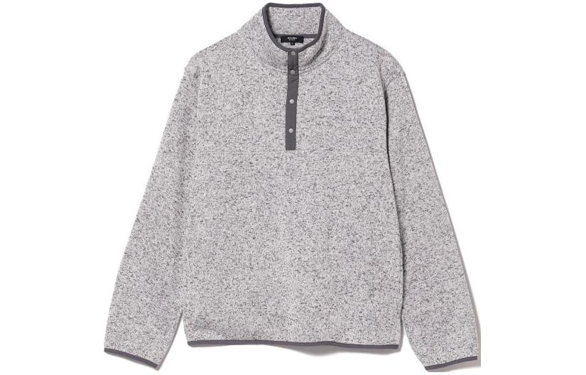 Beams HEART Gray Half-Button Stand Collar Loose Sweatshirt 4213007014710