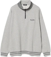 Beams HEART Relaxed Half-Zip High Collar Sweatshirt Gray 4213006580315 Beams HEART Relaxed Half-Zip High Collar Sweatshirt Gray 4213006580315
