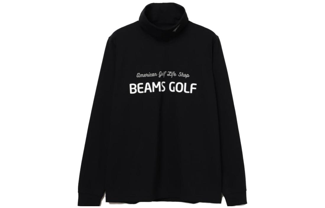 Beams High-Neck Letter Print Long-Sleeve Sweatshirt 82-14-0045-336