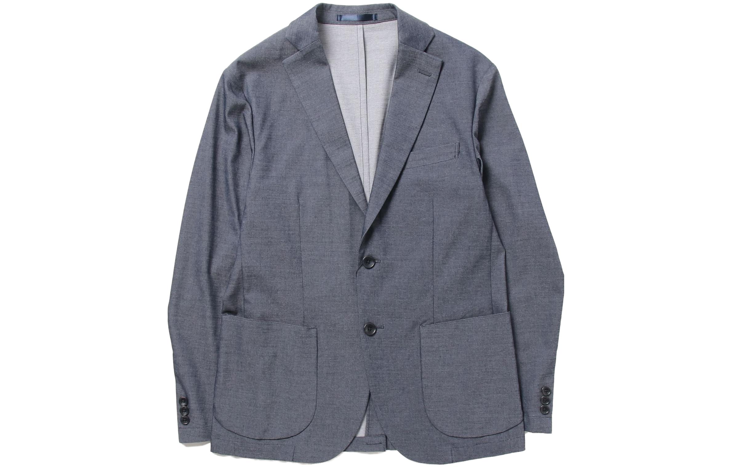 Beams Indigo Solid Color Pocket Single-Breasted Jacket (). 91-16-0283-803