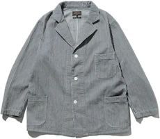 Beams Indigo Striped Collar Button-Up Long Sleeve Jacket Men 3816039279178 Beams Indigo Striped Collar Button-Up Long Sleeve Jacket Men 3816039279178