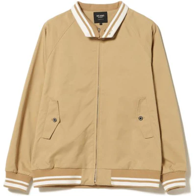 Beams 卡其色拉鍊夾克 配條紋袖口與立領 4218003541367 Buy Beams 卡其色拉鍊夾克 配條紋袖口與立領 4218003541367