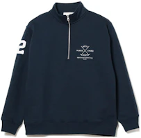 Beams Letter Print Half-Zip Pullover Navy Blue Sweatshirt (). 9213032789879 Beams Letter Print Half-Zip Pullover Navy Blue Sweatshirt (). 9213032789879