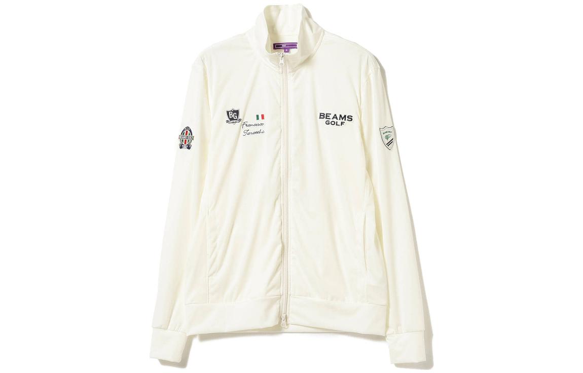 Beams Letter Print High-Neck Long-Sleeve Jacket 84-18-0079-444