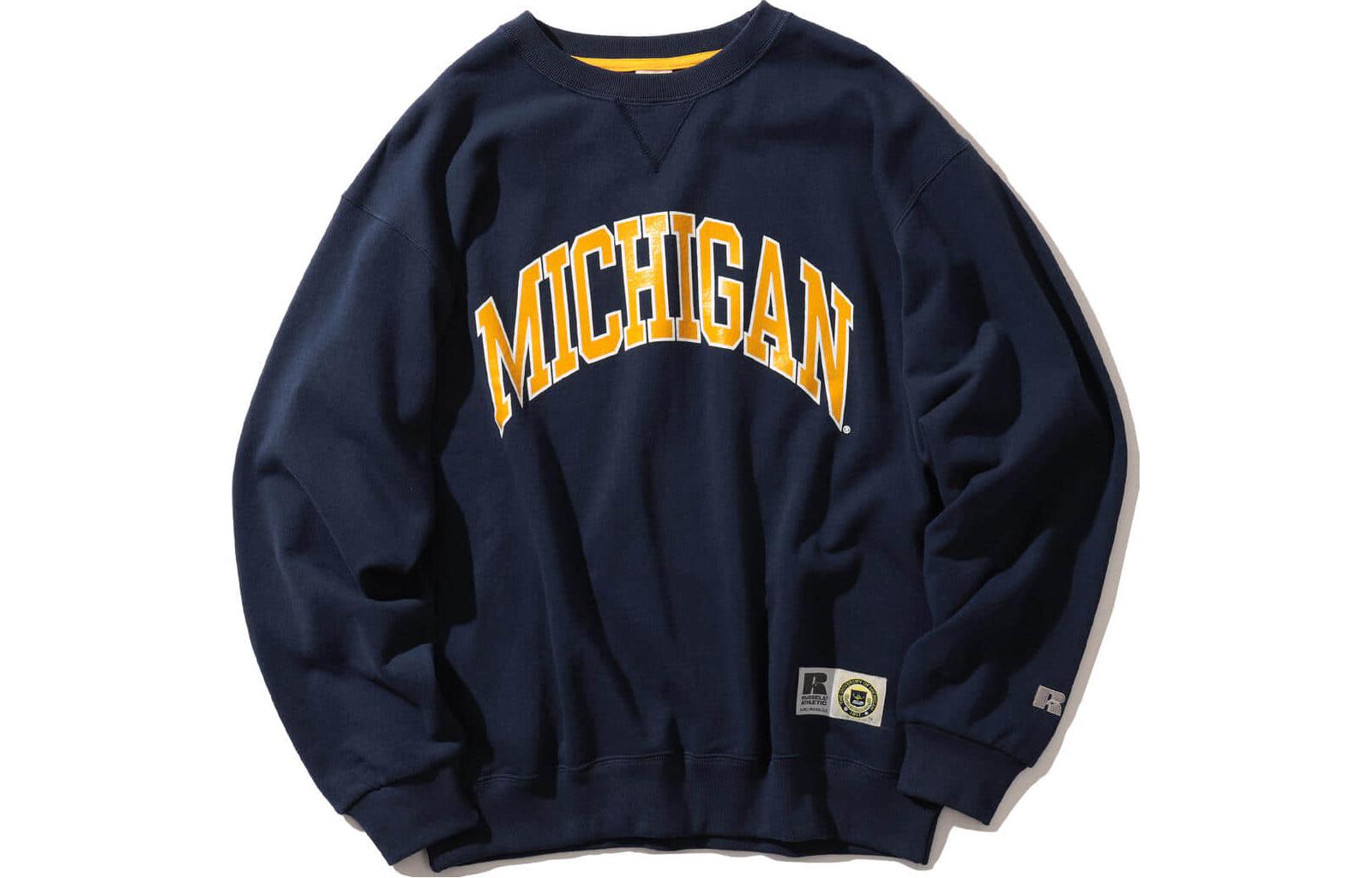 Beams Letter Print Long Sleeve Pullover Sweatshirt Men 92-13-0098-001