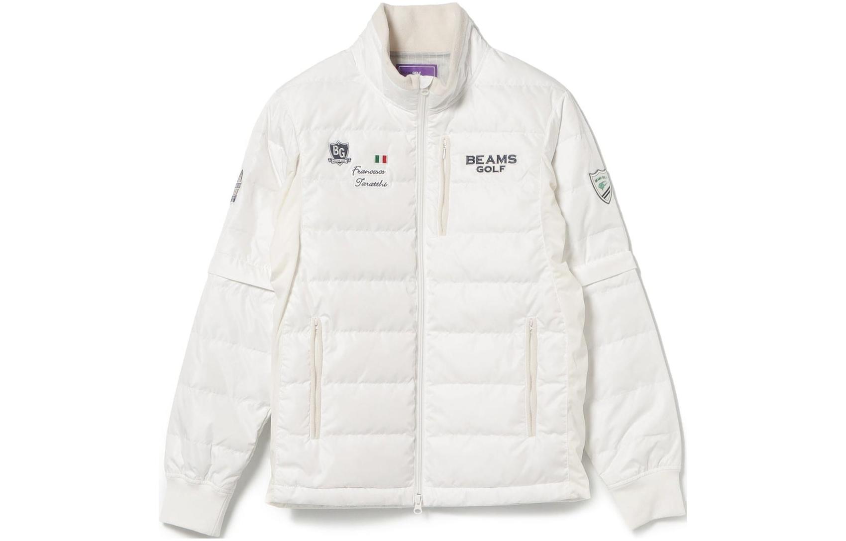 Beams Lettered Zip-Up Stand Collar Long Sleeve Jacket 84-18-0016-803