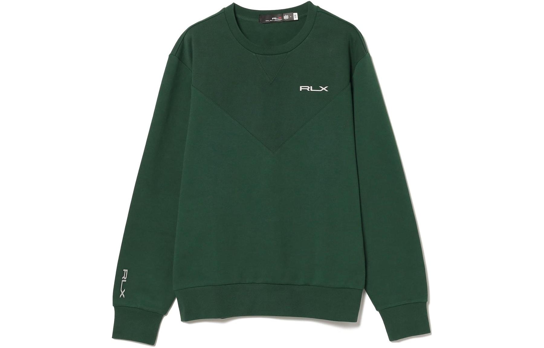 Beams Logo Knit Crewneck Long Sleeve Sweatshirt Men’s Green 82-13-0212-770